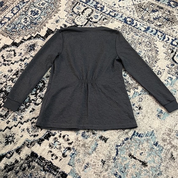 NWOT Women Koi Stretch Claire Floral Jacquard Knit Scrub Cardigan Sweater XS - Picture 4 of 13